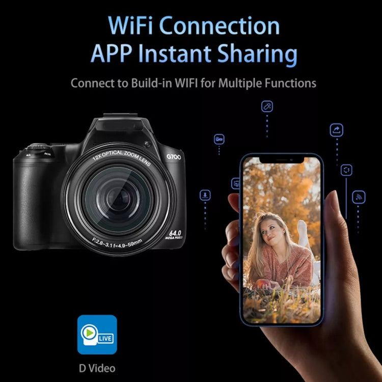 G700 4K / 64MP WiFi Digital Video Camera Camcorder 3.0 Inch IPS Screen 12X Optical Zoom, G700 G700 4K / 64MP WiFi Digital Video Camera Camcorder 3.0 Inch IPS Screen 12X Optical Zoom, G700